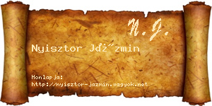 Nyisztor Jázmin névjegykártya
